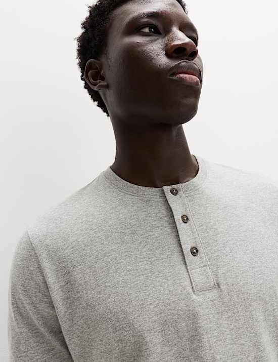 Pure Cotton Henley Checked Pyjama Set