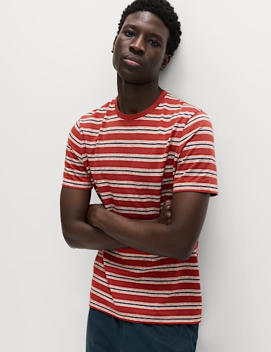 Texturovan&aacute; pyžamov&aacute; souprava s proužky z čist&eacute; bavlny