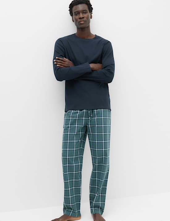 Ensemble pyjama 100 % coton &agrave; carreaux