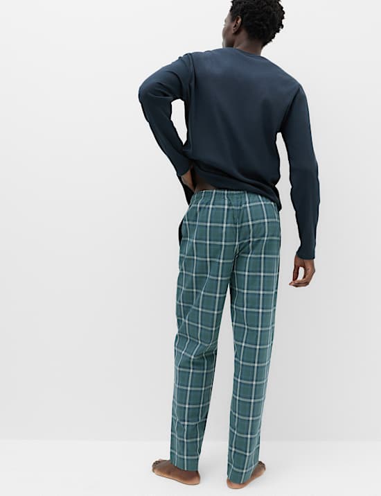 Ensemble pyjama 100 % coton &agrave; carreaux