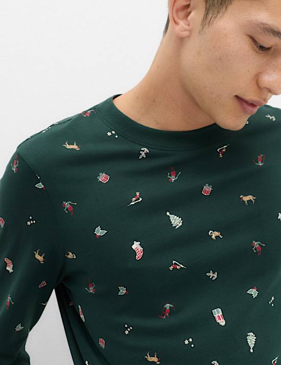 Pure Cotton Printed Christmas Family Pyjamas