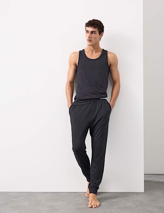 Pantalon de jogging pyjama élastiqué en modal et coton Supima®