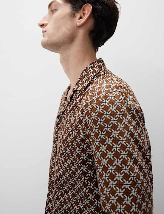 Cotton Rich Geometric Print Pyjama Top