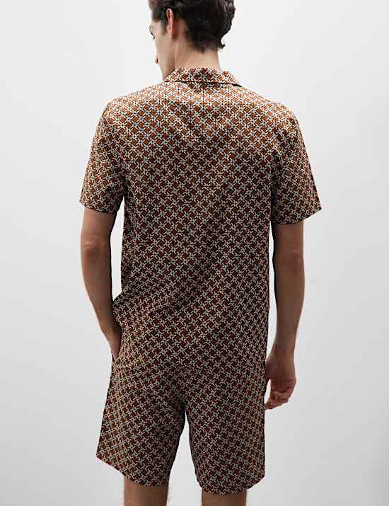 Cotton Rich Geometric Print Pyjama Top