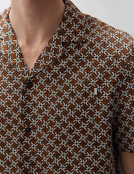 Cotton Rich Geometric Print Pyjama Top