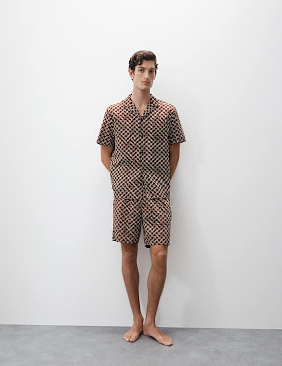 Cotton Rich Geometric Print Pyjama Shorts
