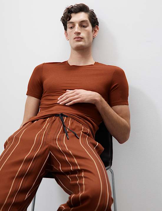 Pure Lyocell Striped Pyjama Bottoms