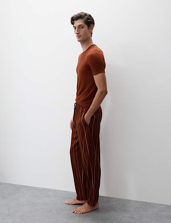 Pure Lyocell Striped Pyjama Bottoms