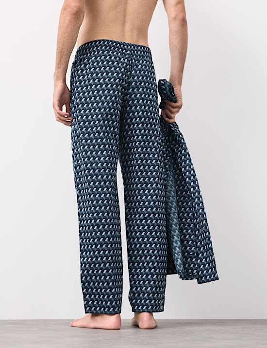 Haut de pyjama en coton avec imprimé géométrique