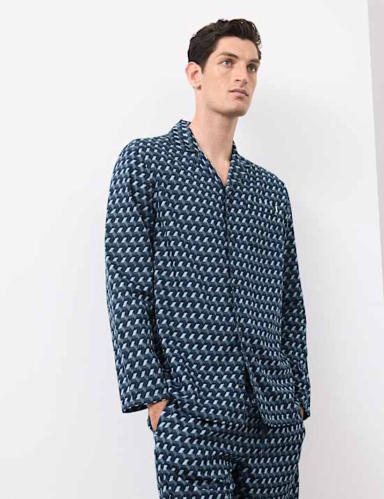 Cotton Rich Geometric Print Pyjama Bottoms