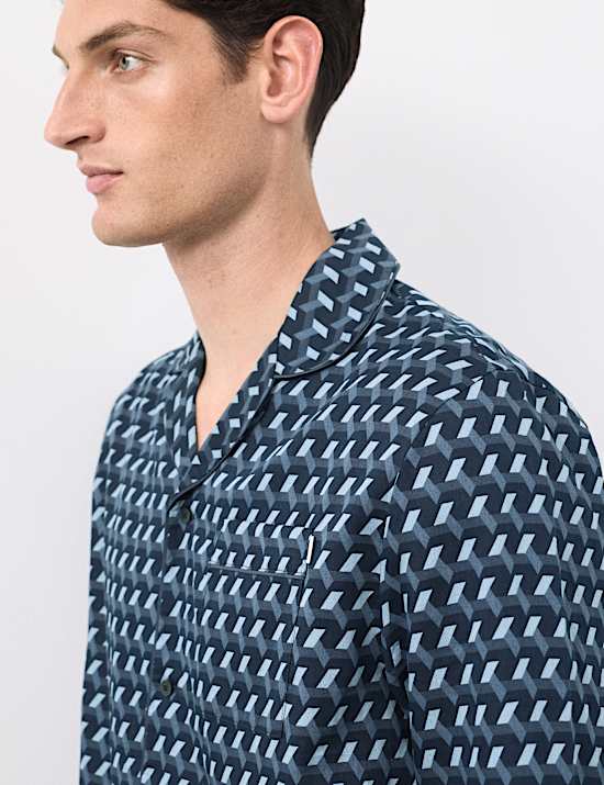 Cotton Rich Geometric Print Pyjama Bottoms