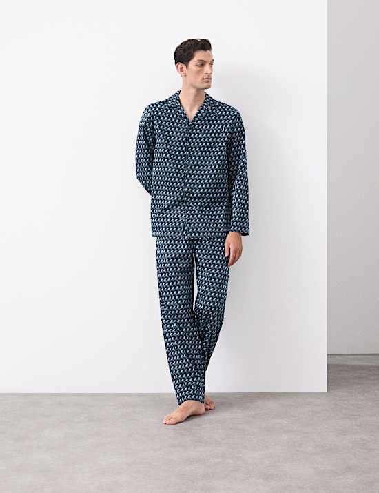 Cotton Rich Geometric Print Pyjama Bottoms