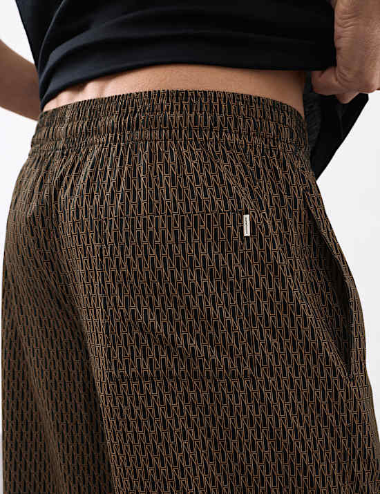 Bas de pyjama en coton à imprimé géométrique