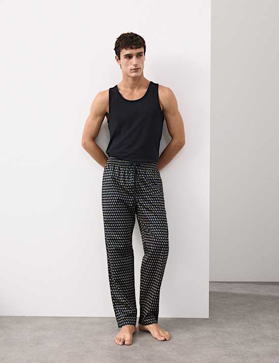 Cotton Rich Geometric Print Pyjama Bottoms