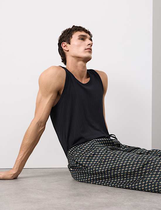 Cotton Rich Geometric Print Pyjama Bottoms