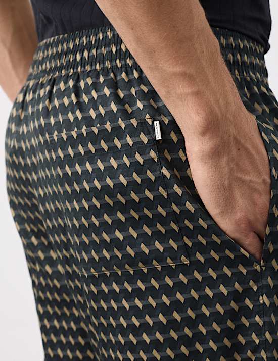 Cotton Rich Geometric Print Pyjama Bottoms