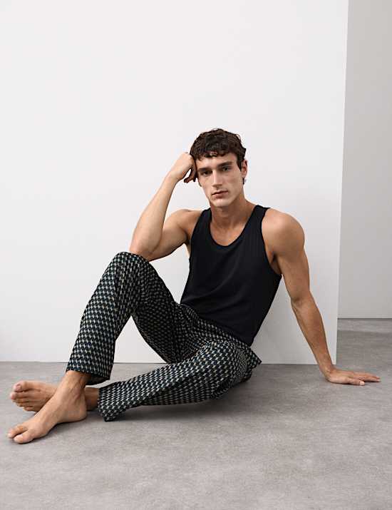 Cotton Rich Geometric Print Pyjama Bottoms