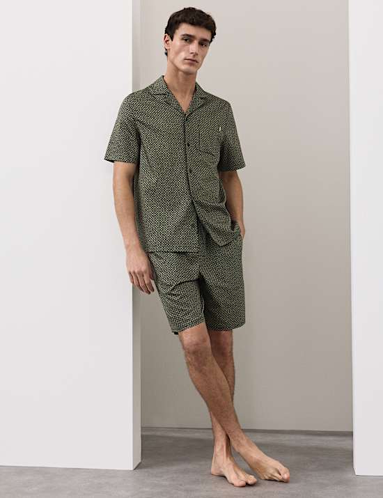 Pyžamov&eacute; &scaron;ortky s potiskem a vysok&yacute;m pod&iacute;lem bavlny