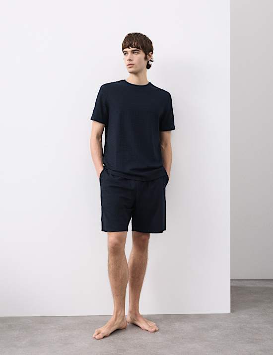 Cotton Rich Jacquard Pyjama Shorts