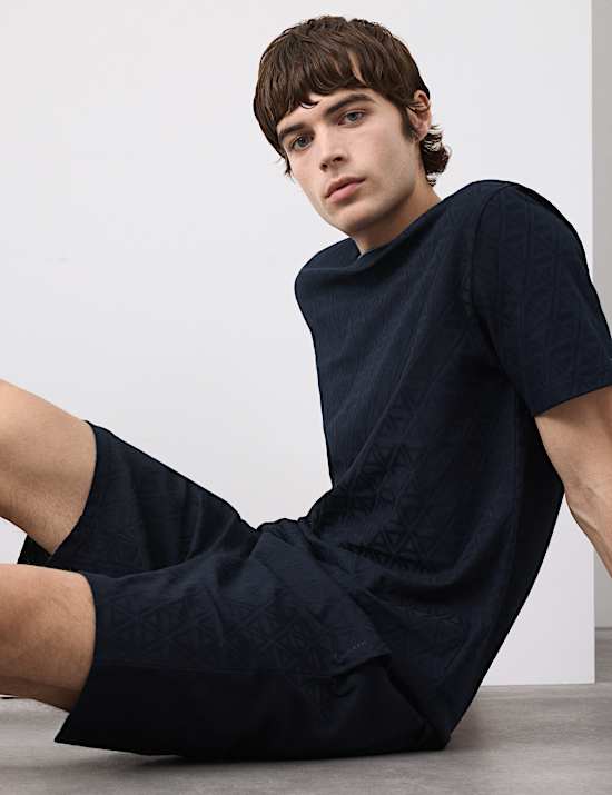 Cotton Rich Jacquard Pyjama Shorts