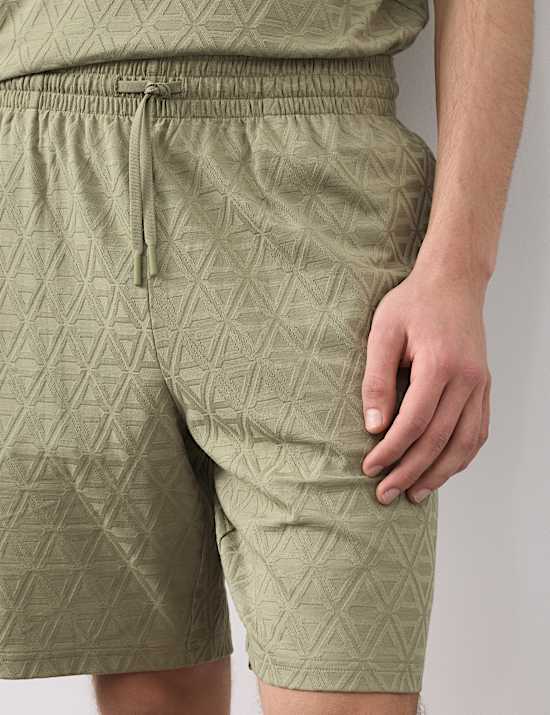Cotton Rich Jacquard Pyjama Shorts