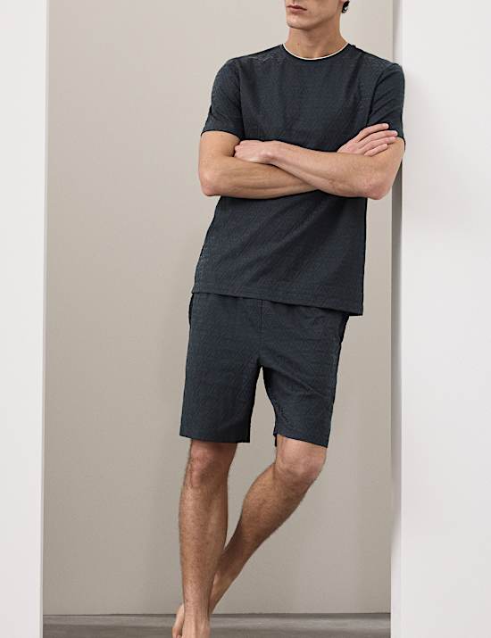 Cotton Rich Jacquard Pyjama Shorts