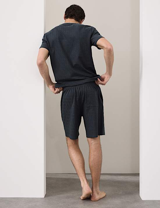 Cotton Rich Jacquard Pyjama Shorts