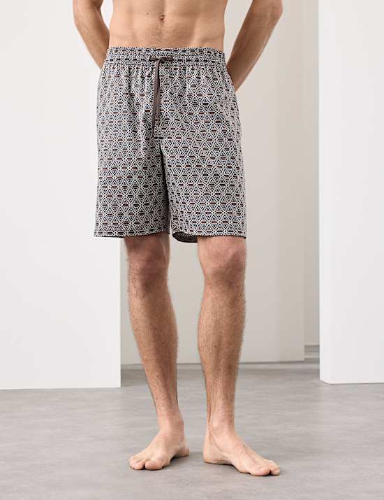 Cotton Rich Printed Pyjama Shorts