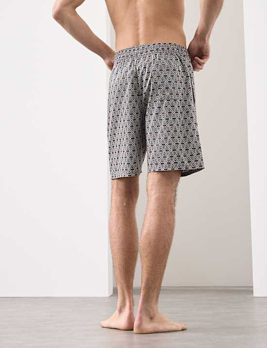 Cotton Rich Printed Pyjama Shorts