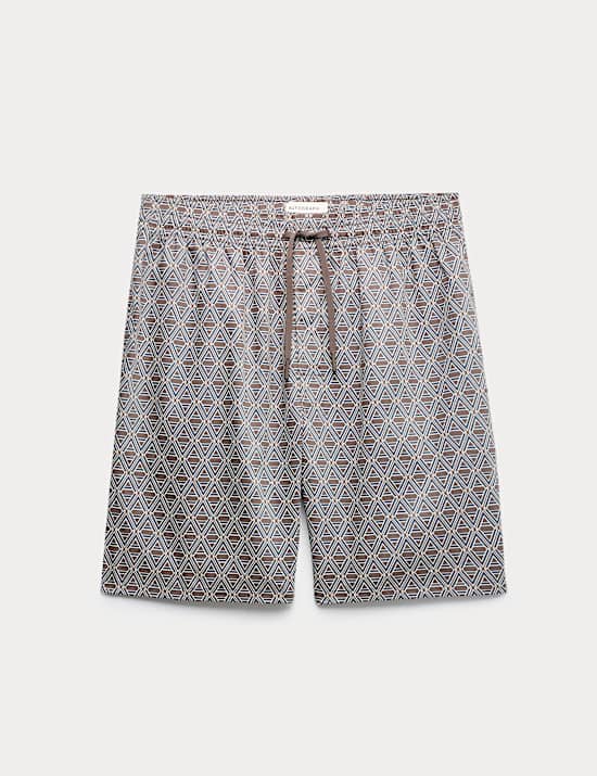Cotton Rich Printed Pyjama Shorts