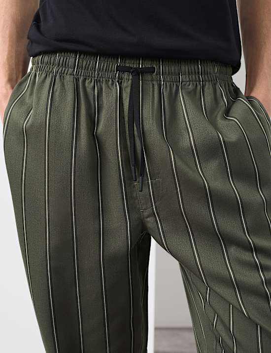 Pure Lyocell Slim Fit Striped Pyjama Bottoms