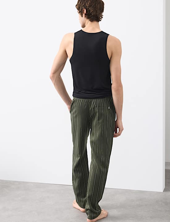 Pure Lyocell Slim Fit Striped Pyjama Bottoms