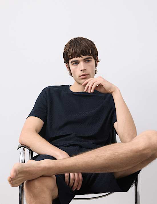 Cotton Rich Textured Loungewear Top