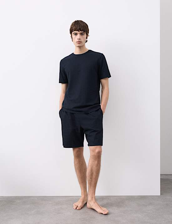 Cotton Rich Textured Loungewear Top