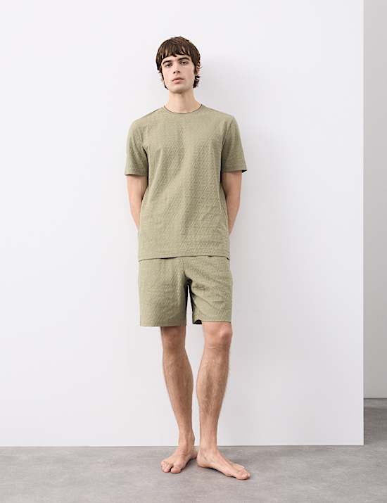 Cotton Rich Textured Loungewear Top