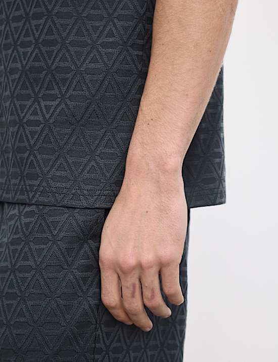 Cotton Rich Textured Loungewear Top