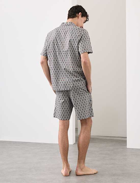 חולצת פיג'מה מבד עשיר בכותנה בהדפס