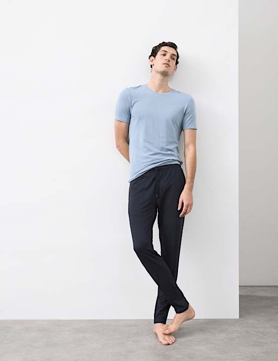 Pyjamabroek van een Supima&reg;-katoenblend met slanke pasvorm