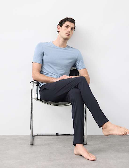 Pyjamabroek van een Supima&reg;-katoenblend met slanke pasvorm