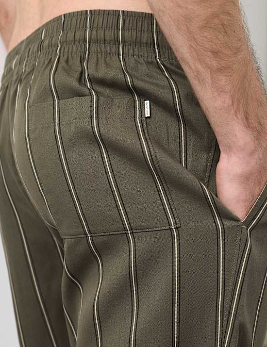 Slim Fit Pure Lyocell Striped Pyjama Bottoms