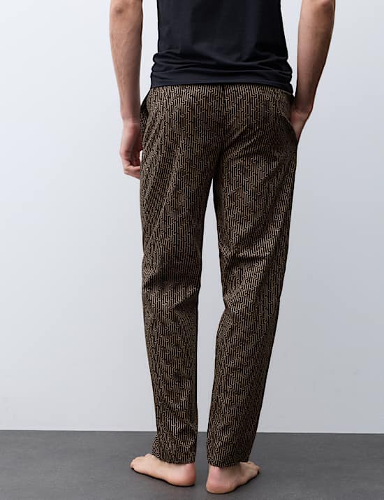 Bawahan Piyama Bahan Katun Elastis Bermotif Geometrik