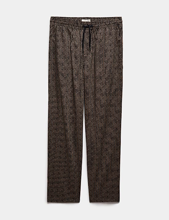 Cotton Rich Geometric Print Elasticated Pyjamas Bottoms
