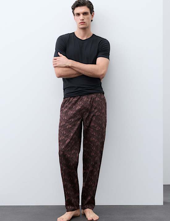 Cotton Rich Patterned Pyjama Bottoms