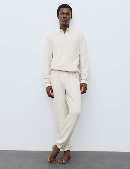 Cotton Modal Blend Drop Needle Pyjama Bottoms