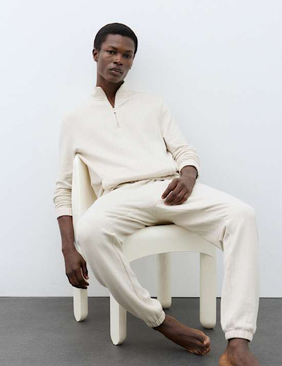 Cotton Modal Blend Drop Needle Pyjama Bottoms