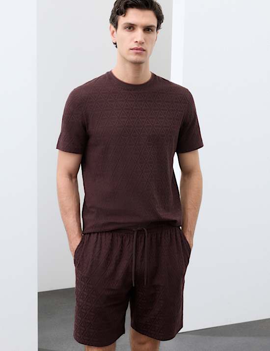 Cotton Rich Jacquard Pyjama Shorts