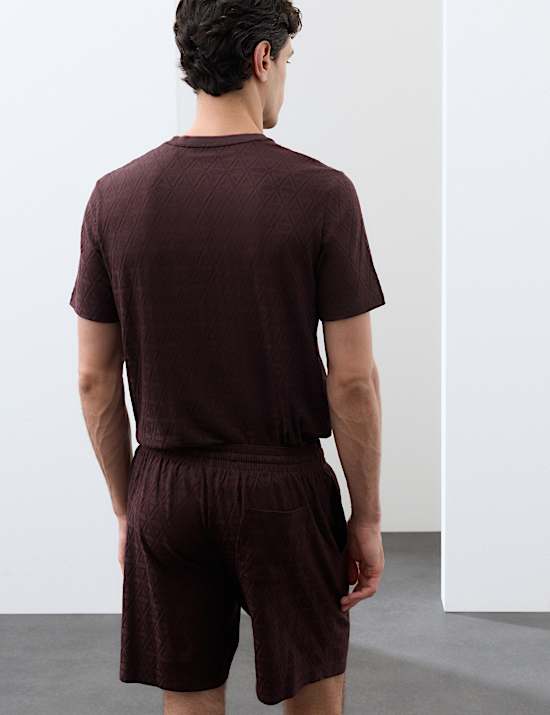 Cotton Rich Jacquard Pyjama Shorts
