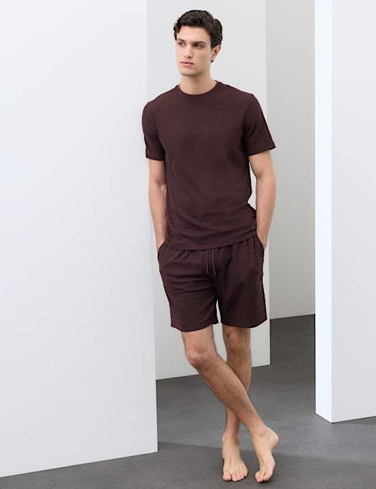 Cotton Rich Jacquard Pyjama Shorts