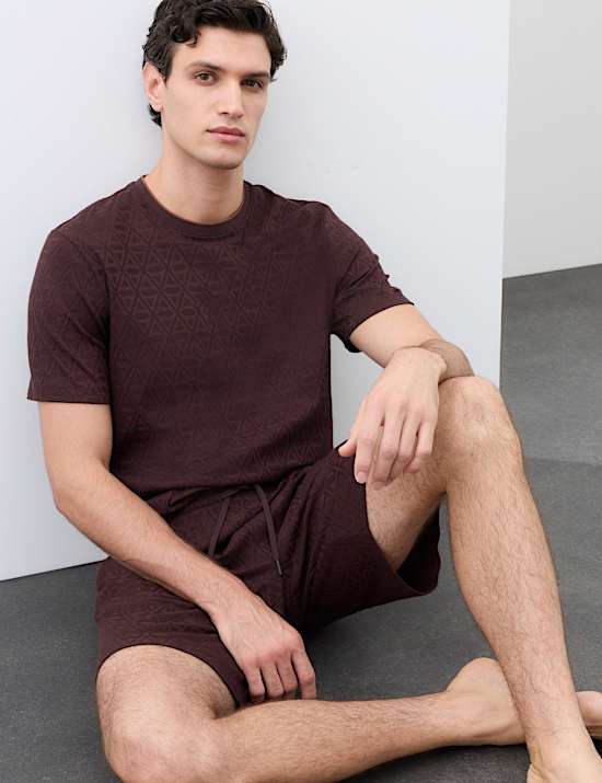 Cotton Rich Jacquard Pyjama Shorts