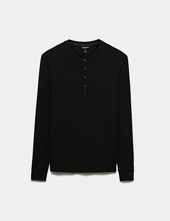 Henley c&ocirc;tel&eacute; coupe slim en coton m&eacute;lang&eacute; modal